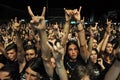 Headbanging crowd at a rock concert